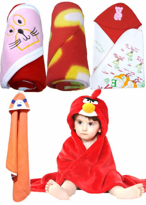 

BRANDONN Embroidered  Hooded Baby Blanket(Microfiber, Multicolor