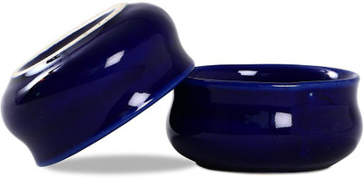 

caffeine Dip and Sauce Chirag in Blue Glossy (Set of 2) Ceramic Bowl Set(Blue, Pack of 2)