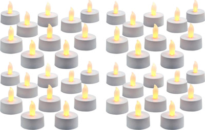 

Bemoree LED Tea Light Candle(Yellow, Pack of 40)
