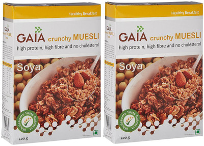 GAIA Soya Muesli, ( Pack of 2 )(400 g, Box, Pack of 2)