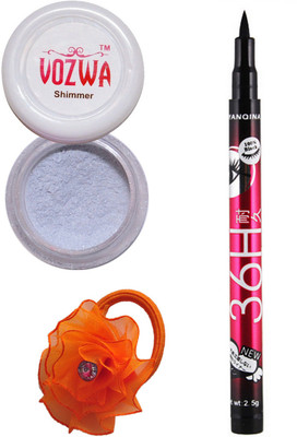 

VOZWA Silver Shimmer Powder, Sketch Eye Liner and band.(Set of 3)