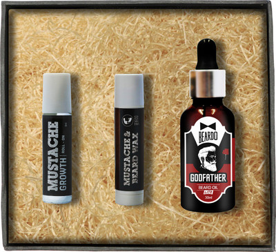 

Beardo Godfather Beard Oil - Moustache Growth Roll on & Moustache Wax Stick(Set of 3)
