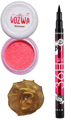 

VOZWA Golden Shimmer Powder, Sketch Eye Liner and Golden band.(Set of 3)