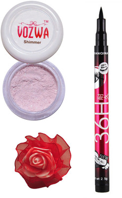 

VOZWA Light Copper Shimmer Powder, Sketch Eye Liner and red band.(Set of 3)
