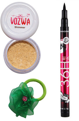 

VOZWA Golden Shimmer Powder, Sketch Eye Liner and band.(Set of 3)