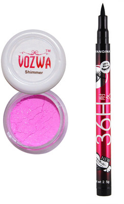 

VOZWA Pink Shimmer Powder, Sketch Eye Liner(Set of 2)