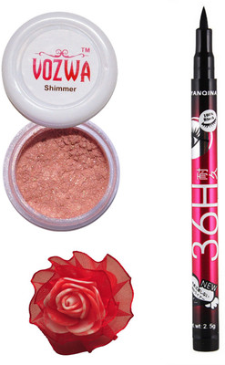 

VOZWA Copper Shimmer Powder, Sketch Eye Liner and red band.(Set of 3)