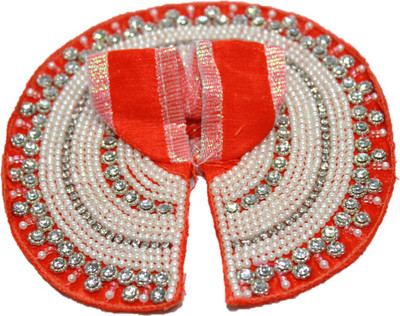 

Gerupson Devotion Lord Krishna Orange Shringaar Poshak, Laddu Gopal Poshak, Kanha Makhan Orange & White Moti Poshak Dress(Silk, Cotton)
