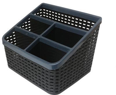 

CSM 5 Compartments Plastic Pen Stand(Dark Grey)
