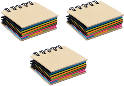 

Les Nouveautés 0 Compartments Original Pocket Size Spiral Sticky Note Pad pack of 3 Colourful Sticky(Multicolor)