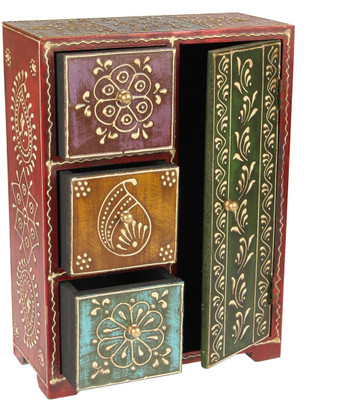 

Indikala 4 Compartments Wood Drawer , Almirah(Multicolor)