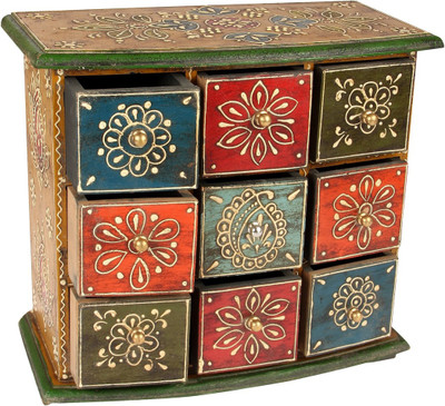 

Indikala 9 Compartments Mangowood Drawer(Multicolor)