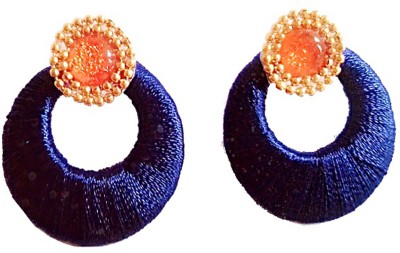 Shrungarika Fashionable Blue Fabric Chandbali Earring