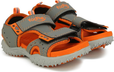 

Footfun by Liberty Boys Velcro Strappy Sandals(Grey, D.grey