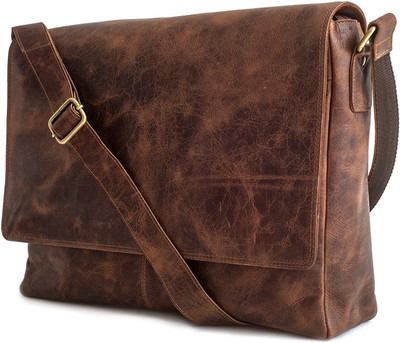 Iconicstyle 15.6 inch Laptop Messenger Bag(Brown)