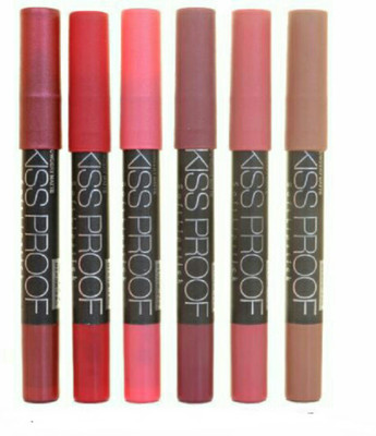 

Menow Kissproof Powdery Matte Soft Lipstick Lip Crayon Set with Sharpener(01, 13, 16, 03, 09, 17)