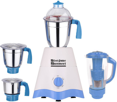 

SilentPowerSunmeet MG17-TA-STR-305 600 W Juicer Mixer Grinder(White, Blue, 4 Jars), Blue;white