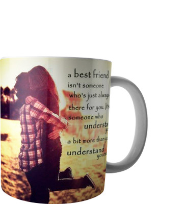 

RD Creations Specially Customise Gift For a Best Friend from a Friend PWMFD73 Ceramic Mug(300 ml), Multicolor