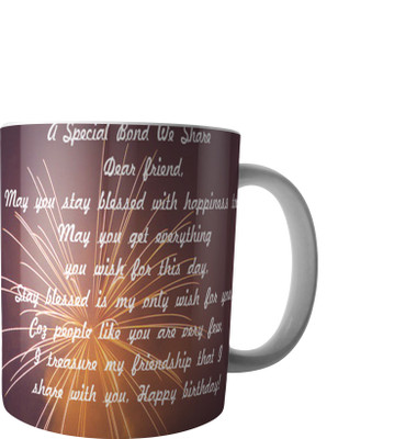 

RD Creations Specially Customise Gift For a Best Friend from a Friend PWMFD90 Ceramic Mug(300 ml), Multicolor
