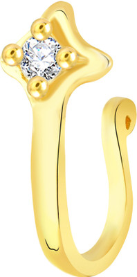 VK Jewels American Diamond Pressing Pressing Pin Gold Plated for Women & Girls Cubic Zirconia Alloy Nose Ring VK Jewels American Diamond Pressing Pressing Pin Gold Plated for Women & Girls Cubic Zirconia Alloy Nose Ring