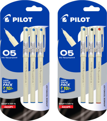 Pilot Hi-Techpoint 05 Super Value Roller Ball Pen(Pack of 2)