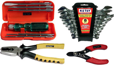 

KETSY 828 Home Tool Kit 16 Pcs. Hand Tool Kit(4 Tools), Multicolor