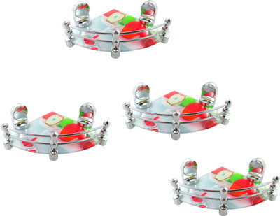 

RoyaL Indian Craft Queen Bracket Set of 4 High Definition Apple Printed 8 By 8 Inch Glass Wall Shelf(Number of Shelves - 4, Multicolor)
