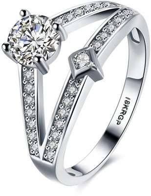 

Yellow Chimes Designer Ring Metal Rhodium Plated Ring, Silver