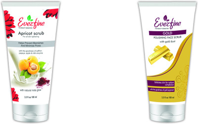 

Everfine Combo pack of 2 Apricot scrub 100ml & gold scrub 100ml Scrub(200 ml)