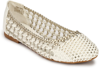 

OLMIITE Monaco Bellies For Women(White, White::gold