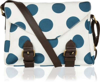 Kleio Women Casual White Canvas, PU Sling Bag Flipkart