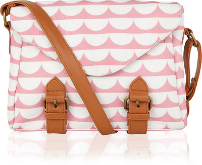 

Kleio Women Casual Pink Canvas, PU Sling Bag