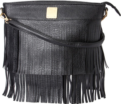 Kleio Women Casual Black PU Sling Bag