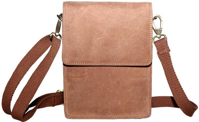 

Tamanna Boys & Girls Formal Tan Genuine Leather Sling Bag