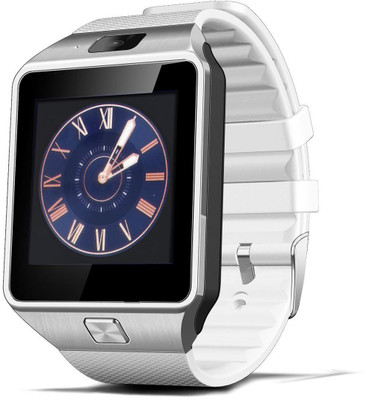 

PremiumAV Maya DZ09 32GB Memory Card Slot Multifunctional Smartwatch with Bluetooth and Fitness Tracker and SIM Slot White Smartwatch(Black Strap Free Size)