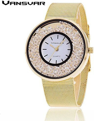 

PremiumAV Hot Fashion Stainless Steel Rose Gold & Silver Wrist Wtach Luxury Women Rhinestone Watches Quartz Watch BW1900 Smartwatch(Black Strap Free Size)