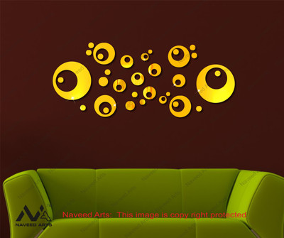 

naveed arts  Acrylic sticker Sticker(Pack of 25, Gold