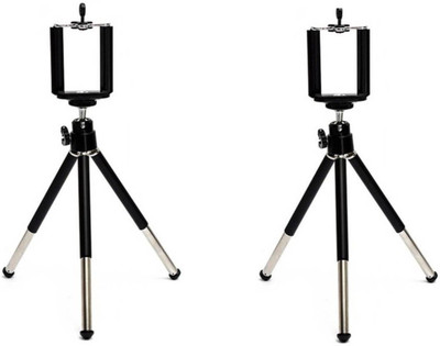 

ReTrack SET OF 2PC Adjustable Mini Mobile Phone Camera Stand Clip Bracket Holder Tripod(Dark Black, Supports Up to 500 g)