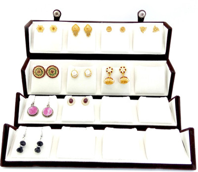 

Magnas Foldable Earring Tops Box The best Travel Earring Box with foldable feature. Vanity Box(Brown, Maroon)