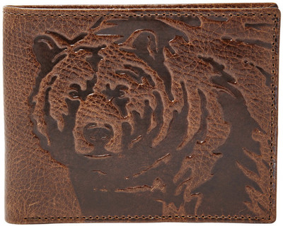 Fossil Men Brown Genuine Leather Wallet(8 Card Slots), Cognac