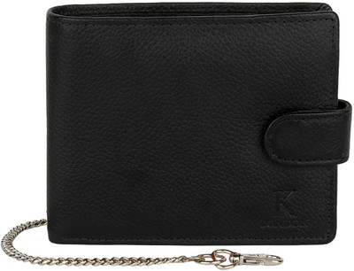 

K London Men Casual, Formal Black Genuine Leather, Fabric Wallet(3 Card Slots)
