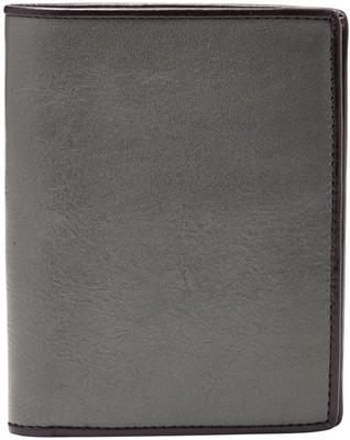 Fossil Men Grey Genuine Leather Wallet(1 Card Slot), Gray