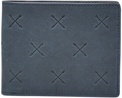 

Fossil Men Blue Genuine Leather Wallet(8 Card Slots), Navy