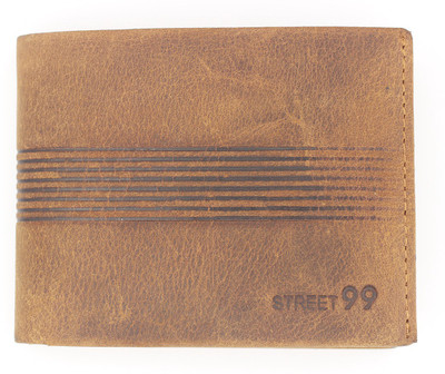 

Street 99 Men Brown Genuine Leather Wallet(8 Card Slots)
