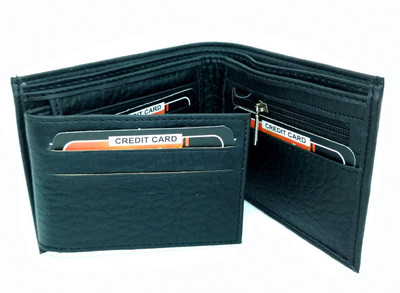 

HALO NATION Men Black Artificial Leather Wallet(6 Card Slots)