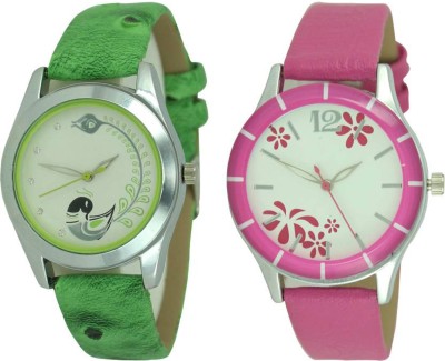 SATNAM FASHION WH-Green-pink ledher belt Watch  - For Girls   Watches  (SATNAM FASHION)