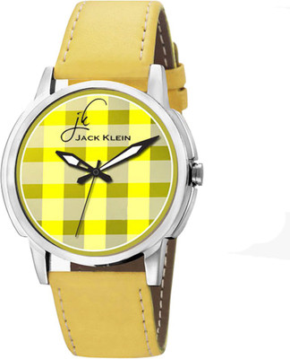View Jack Klein Elegant Round Dial Yellow Strap Watch  - For Men Wrist Watches Price Online(Jack Klein)