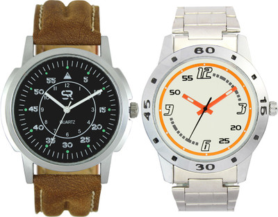 View Shivam Retail SR Fancy Leather - Steel Strap Designer Special SRVOLGA Combo Analog Watch  - For Men Wrist Watches Price Online(Shivam Retail)
