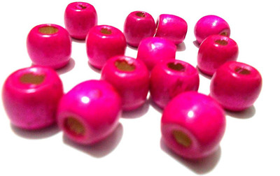 

GOELX Wooden beads 10 mm Rani Pink Colored for jewellery making/ crafts/ hangings- pack of 50