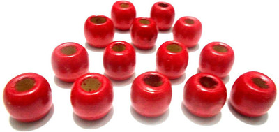 

GOELX Wooden beads 10 mm Red for jewellery making/ crafts/ hangings- pack of 50